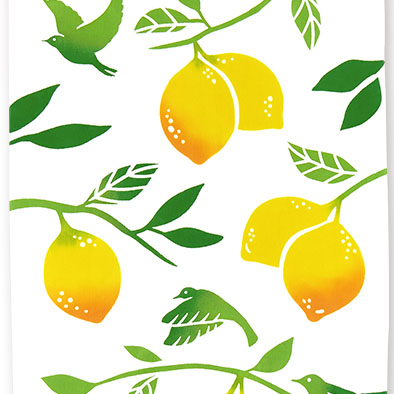 気音間手ぬぐい　レモンツリー