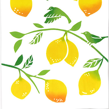 気音間手ぬぐい　レモンツリー