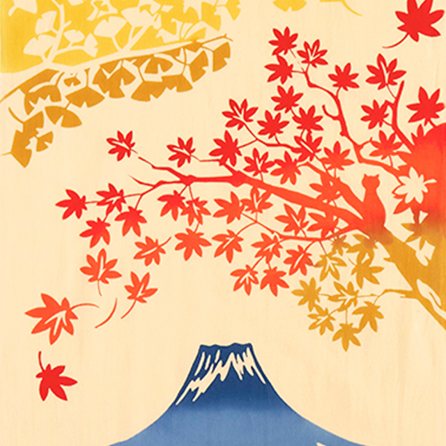 気音間　手ぬぐい　富士見紅葉