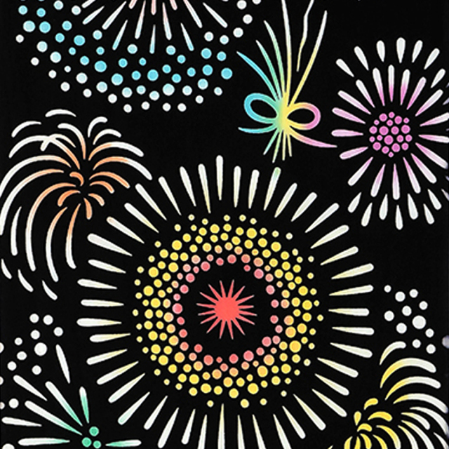 気音間　手ぬぐい　花束花火