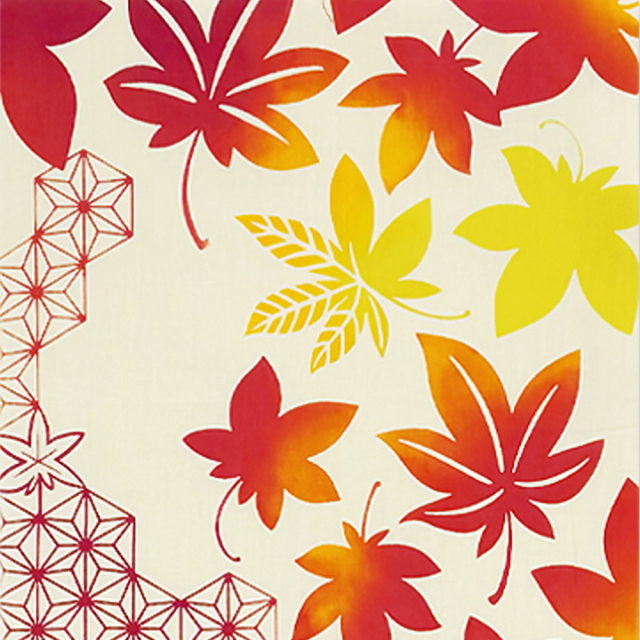 気音間手ぬぐい　舞紅葉