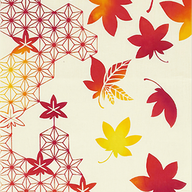 気音間手ぬぐい　舞紅葉