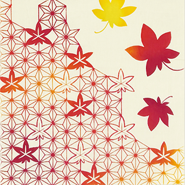 気音間手ぬぐい　舞紅葉