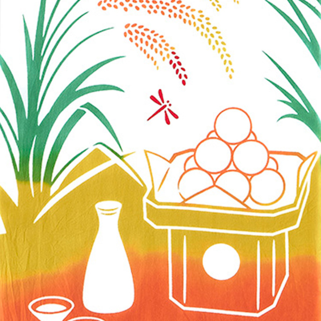 気音間手ぬぐい　月見うさぎ餅