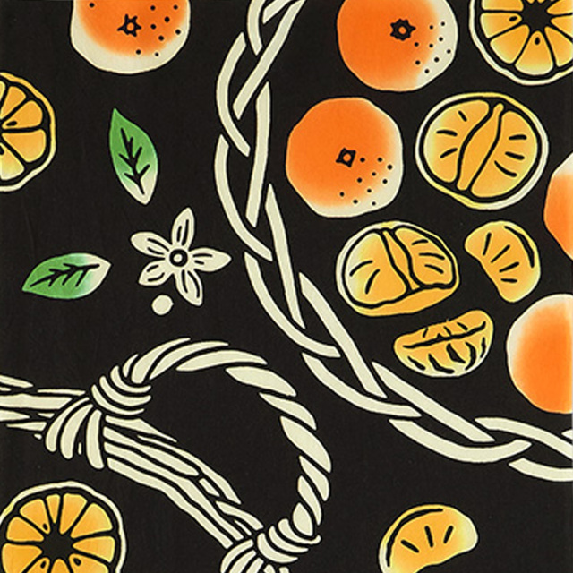 気音間手ぬぐい　お蜜柑