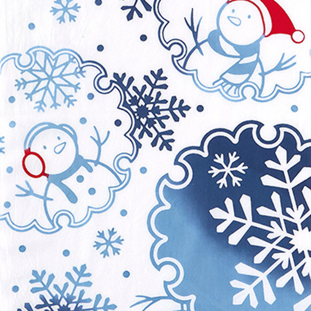 気音間手ぬぐい　雪花舞う