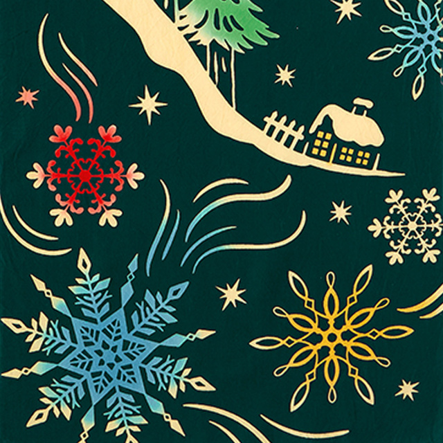 気音間手ぬぐい　ムーンライトクリスマス