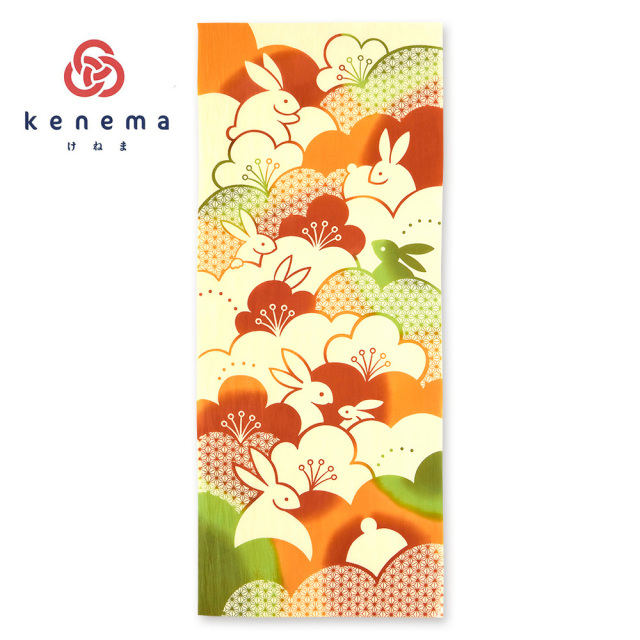 気音間手ぬぐい　安穏福兎