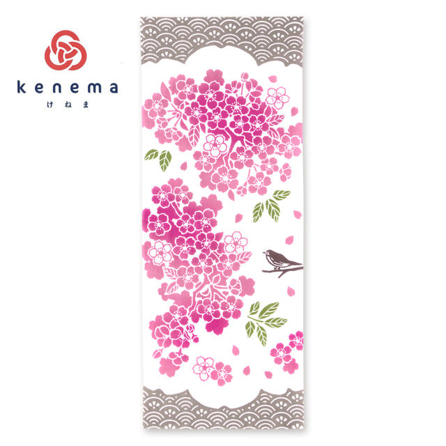 気音間　手ぬぐい　萌芽桜