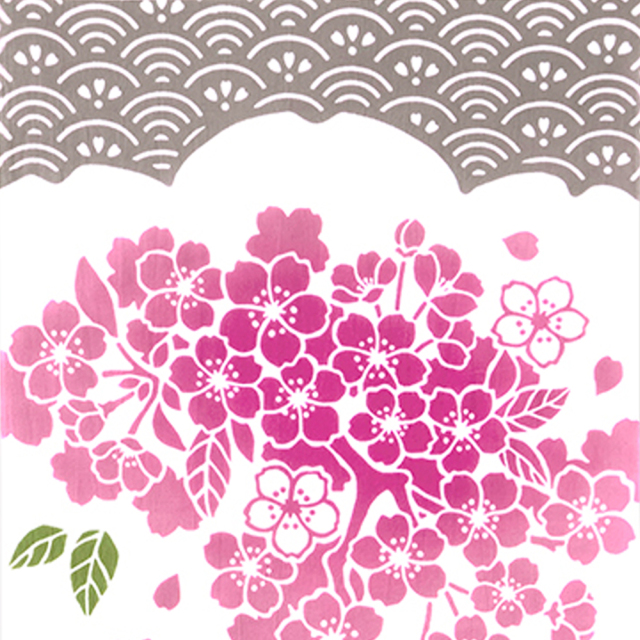 気音間　手ぬぐい　萌芽桜