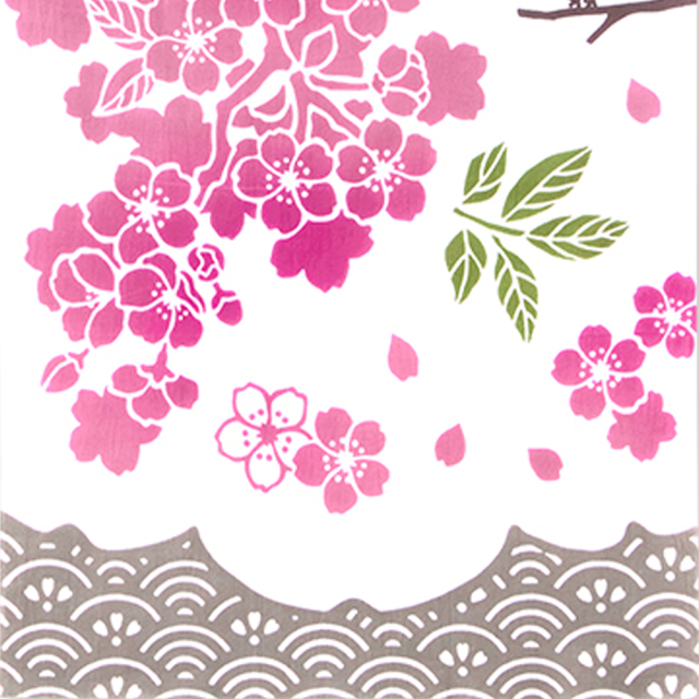 気音間　手ぬぐい　萌芽桜
