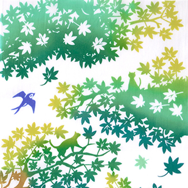 注染手ぬぐい　富士見青紅葉