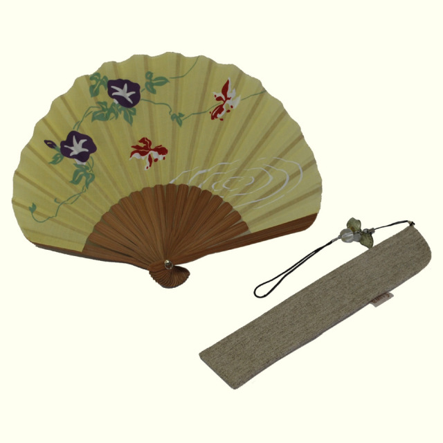扇子　Fuwa（ふぅわ）　朝顔金魚/ピンク/G022-10109-42