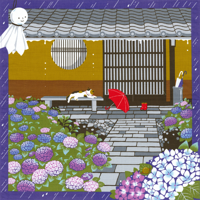 三毛猫みけ　雨宿り