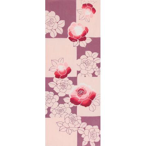 和布華手ぬぐい　赤い薔薇