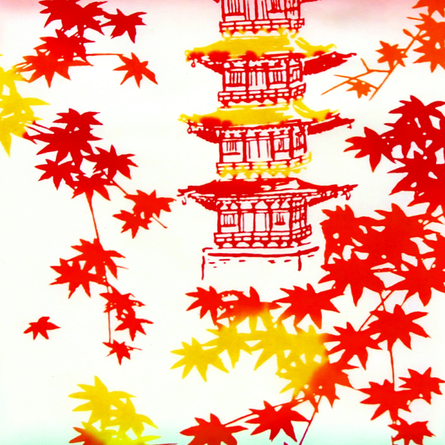 和布華手ぬぐい　染まり紅葉