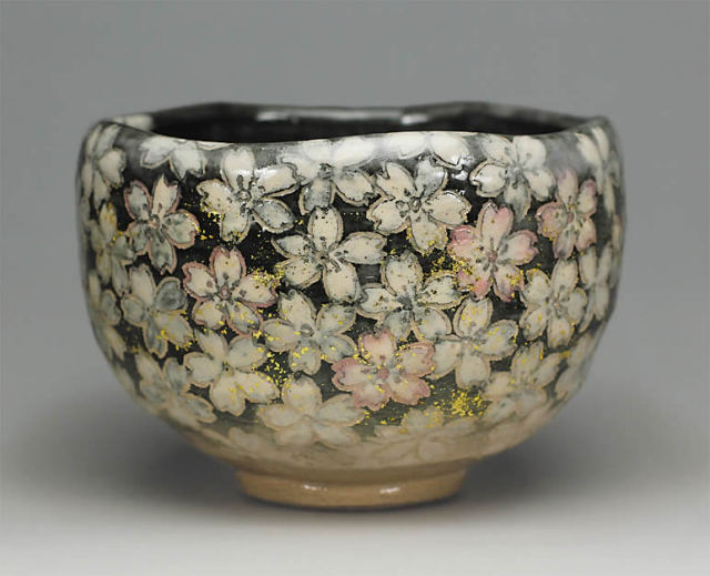 京焼・清水焼 抹茶碗 宵桜(よいざくら) 楽入 TRY740 陶器