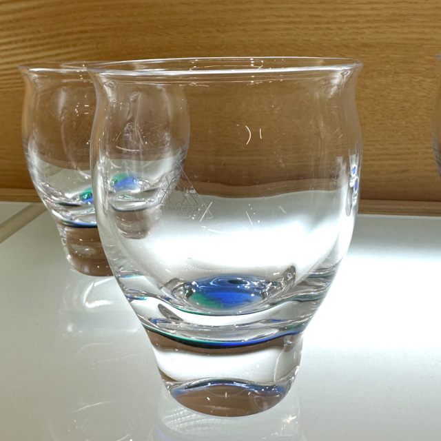 あづみ野ガラス工房 名水グラス ガラス コップ クリア ブルー 手作り
