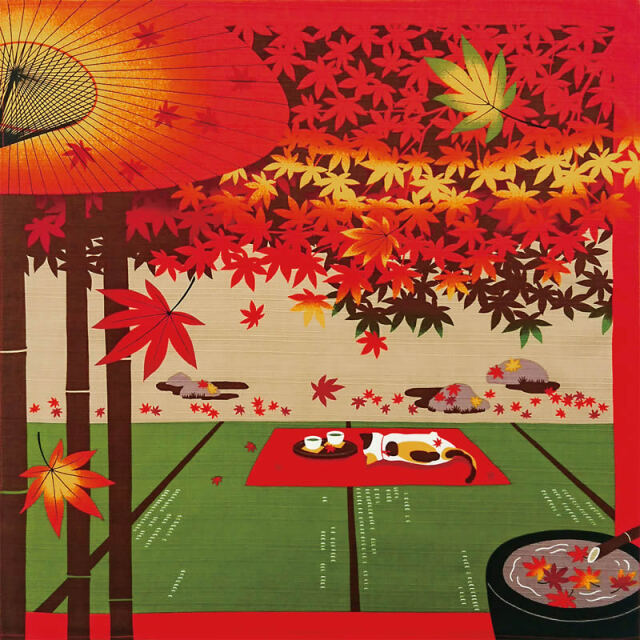 タペストリー 三毛猫みけの夢日記　小ふろしき１２ヶ月セット