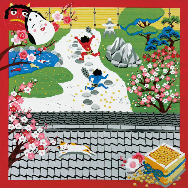 タペストリー 三毛猫みけの夢日記　小ふろしき１２ヶ月セット