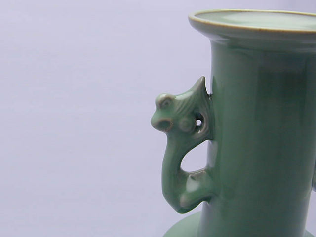 加藤 泰一 青磁鳳凰耳付花瓶