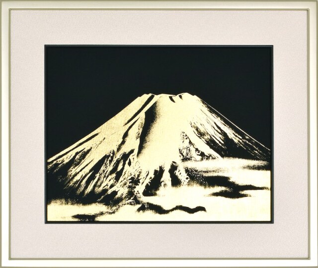 日本画 富士山 金色の額縁 作品 楽天市場】「黄金富士」【楽天ランキング1位獲得作品】並木
