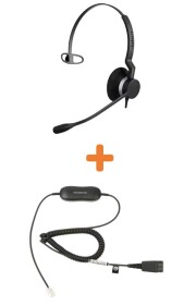 Jabra(ジャブラ)製　ヘッドセット・接続コードセット（電話機用）Jabra BIZ 2300 Mono (2303-820-105) + GN1200CC (88011-99)