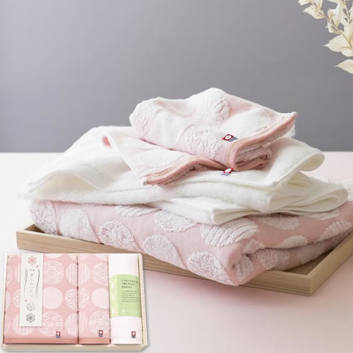 送料無料】今治 さくらいろは 日本製 愛媛今治 タオルセット(64640) 