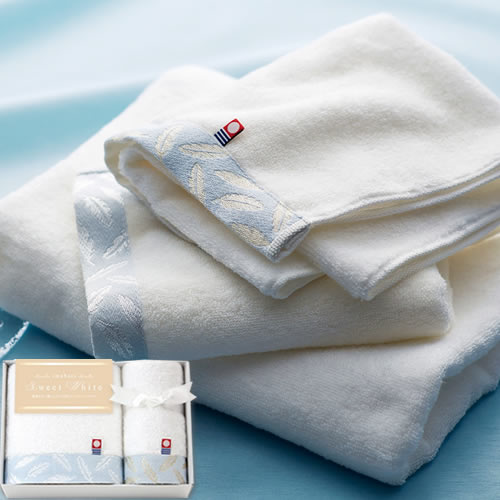 送料無料】今治スイートホワイト 日本製 愛媛今治 タオルセット(70030)