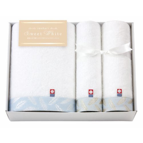 送料無料】今治スイートホワイト 日本製 愛媛今治 タオルセット(70080)