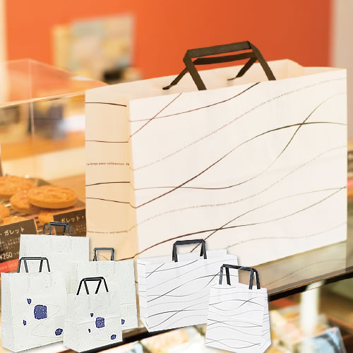 手提げ紙袋 和風 ウェーブ(tesage)