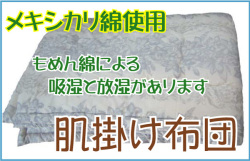 肌掛け　薄掛　もめん綿　綿入り　日本製