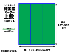 い草オーダー上敷【飛鳥】6畳タイプ幅192-286ｃｍ長さ287-382cm畳目裏無　日本製