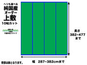 い草オーダー上敷【飛鳥】10畳タイプ幅287cm-382ｃｍ長さ383cm-477cm畳目裏無　日本製