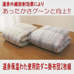 遠赤保温わた使用防ダニ掛け布団2枚組