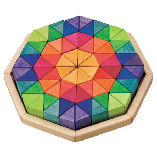 にじのオクタゴン 大 木のおもちゃ GRIMM'S グリムス 積木 積み木 つみき 木製 知育 玩具