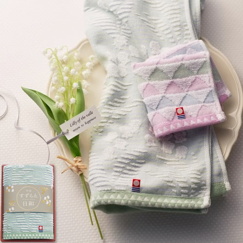 【送料無料】すずらん日和 日本製 愛媛今治 フェイスタオル(64315)