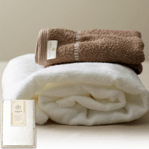 アモンクラシック やわらかコットン フェイスタオル ホワイト (71008)