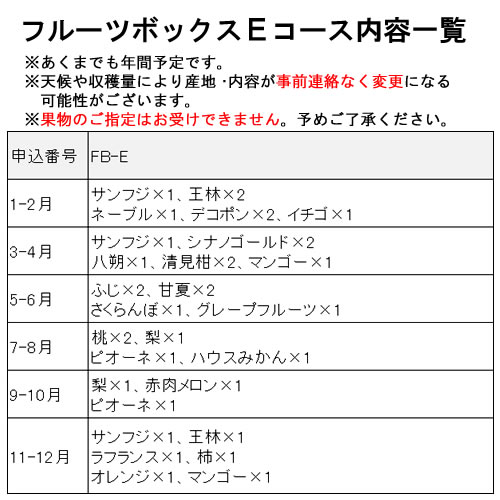 【送料無料 産地直送】野菜ソムリエ厳選！旬を満喫 季節のフルーツボックス Eコース(FB-E)