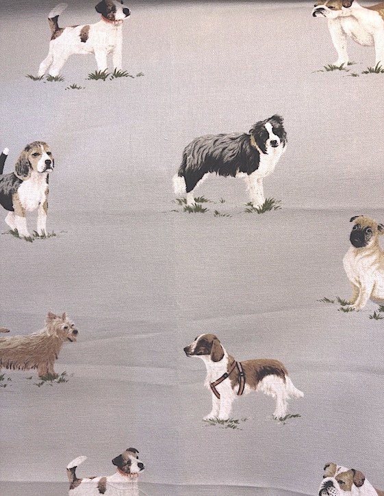 生地"dogs"生地巾138cmx50cmカットクロス