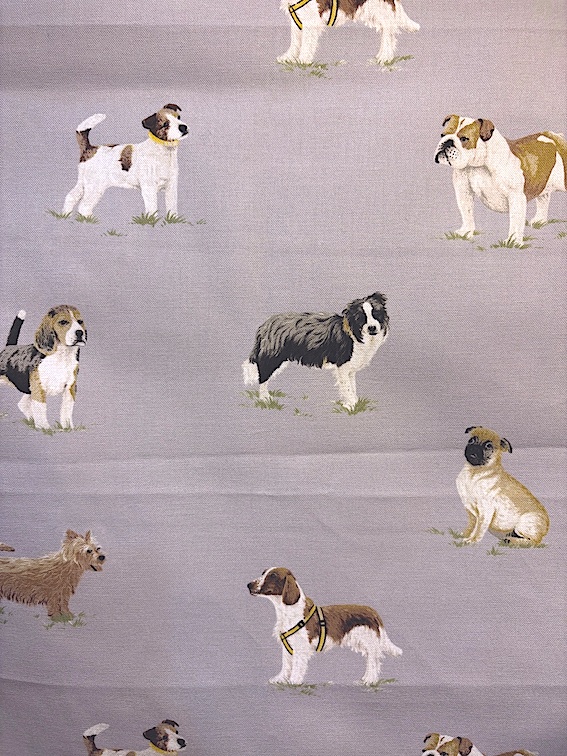 生地"dogs"生地巾138cmx50cmカットクロス