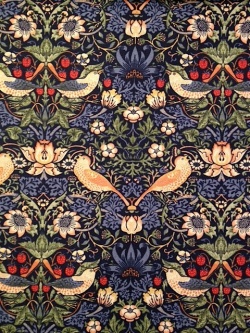 MODA W.モリスコレクション"Strawberry Thief #Blue110cm巾ツイル(10cmからカット致します) 会員登録+ご購入数10以上でさらに5%OFF!