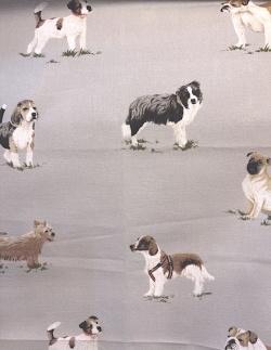 生地"dogs"生地巾138cmx50cmカットクロス