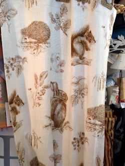 生地"Squirrel＆Hedgehog225524"生地巾139cmx1mカットクロス(海外取寄せ)