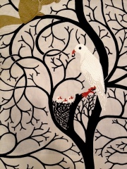 Squirrel and dove embroidery301 143cmx60cmカットクロス(海外取寄せ)　会員登録+２枚以上でさらに5%OFF!