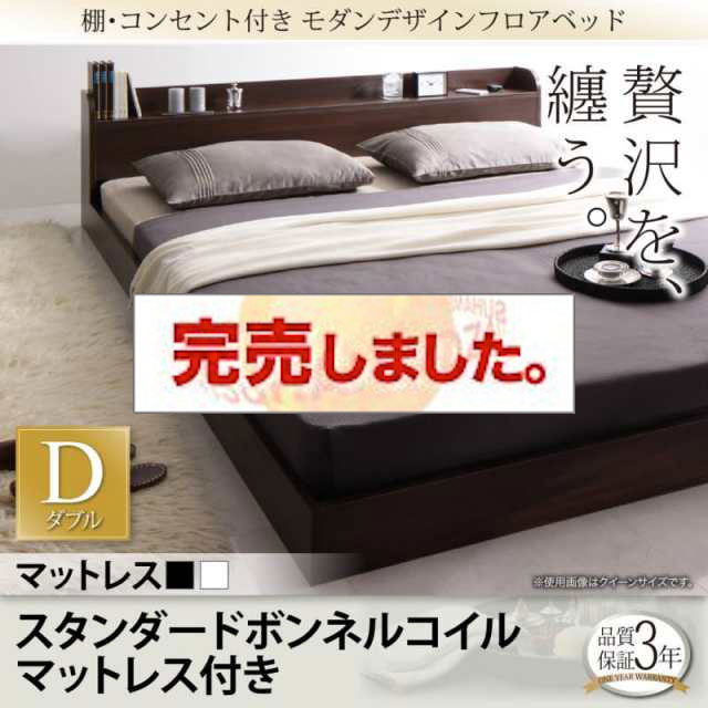 フロアベッド【Lucious】ルーシャス スタンダードボンネルマットレス付 ダブル