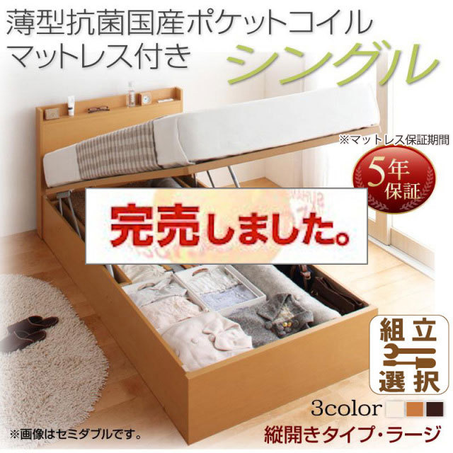 日本製 跳ね上げ収納ベッド【Freeda】フリーダ