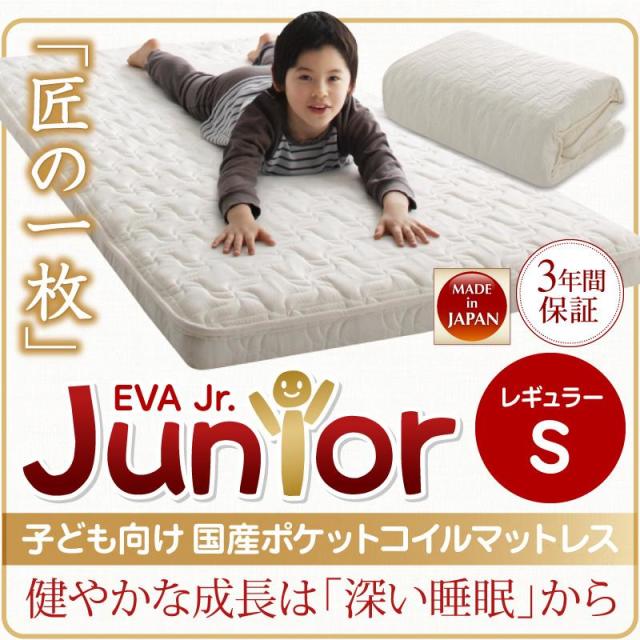 抗菌・薄型・軽量 【EVA】 エヴァ ジュニア 国産ポケットコイル シングル レギュラー丈