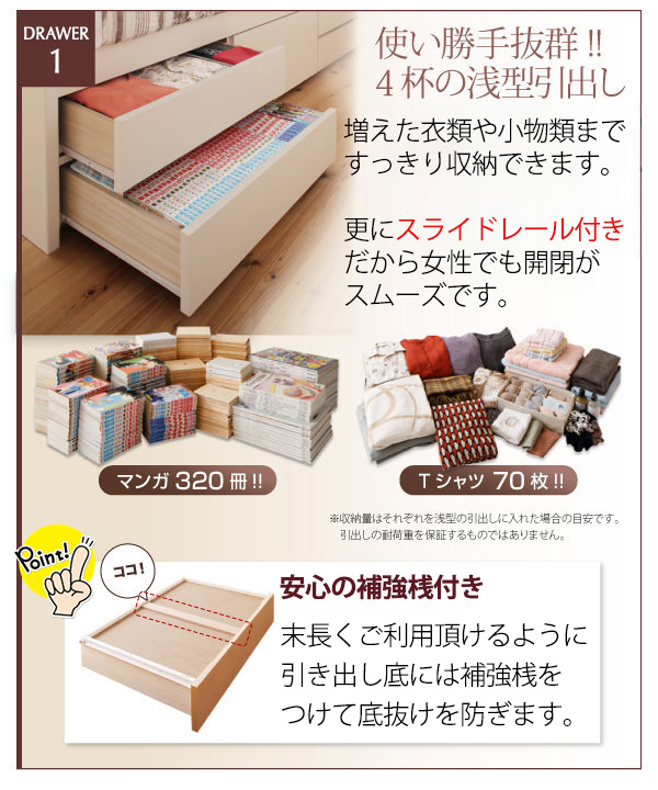 チェストベッド | 日本製 すのこ仕様 チェストベッド【Salvato