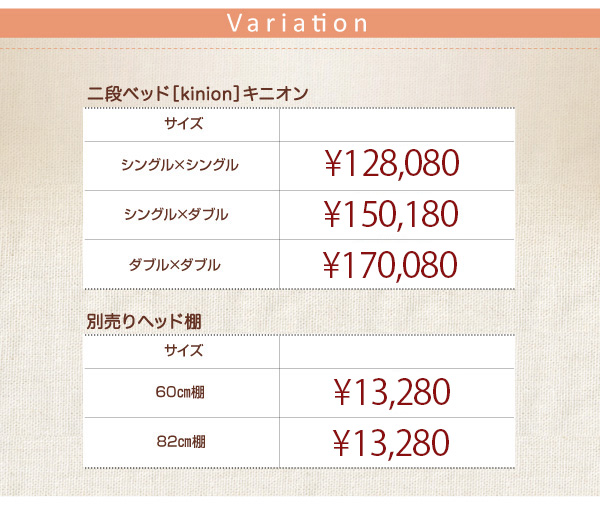 価格表